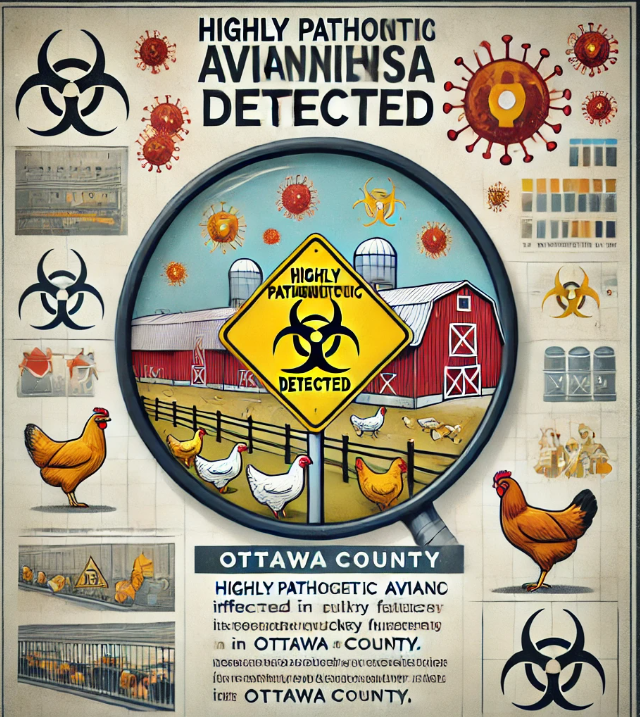 Highly Pathogenic Avian Influenza Found in Ottawa County Poultry Facility